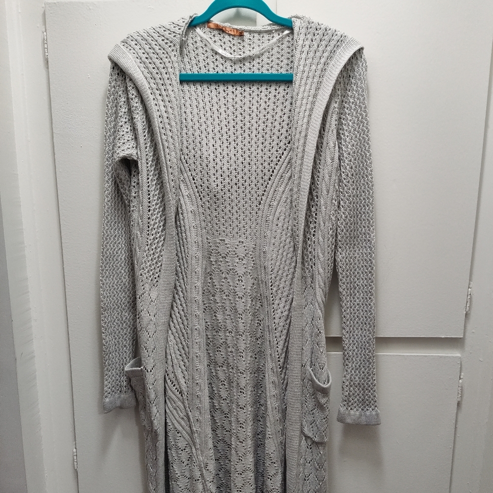 Womens medium baldini light grey hooded sweater